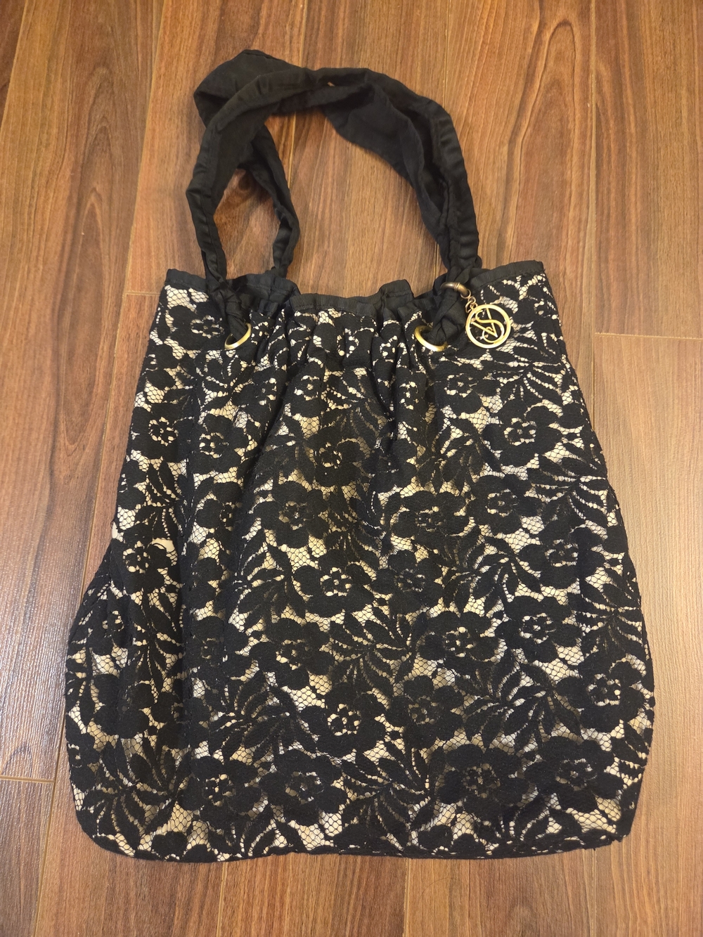 NEW Victoria's Secret Black Lace Overlay Tote Bag